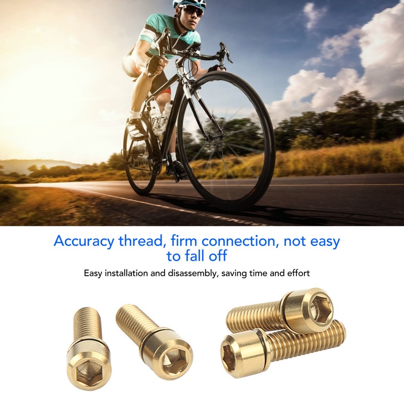Bike Stem Bolts Screw M6 20mm Accurate Thread Rustproof Reliable