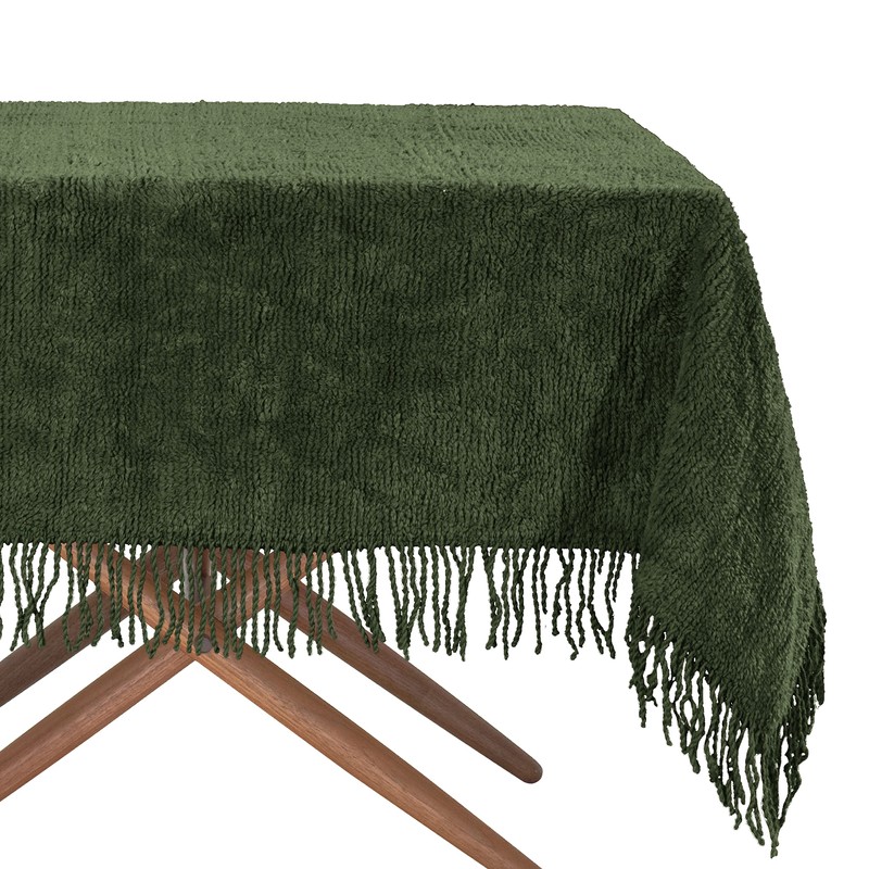 Traditional Large Cotton Chenille Covers Tablecloth Non Iron Dining Party