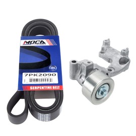 MPLUS Serpentine Belt & Tensioner fits 07-12 for Lexus ES350 3.5L, 07-09 for Lexus RX350 3.5L, 05-12 for Toyota Avalon 3.5L, 07-11 for Toyota Camry 3.5L, 07-10 for Toyota Sienna 3.5L