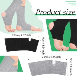 2 Pairs Ankle Compression Sleeve Open Heel Ankle Sleeve Elastic Light Ankle Support Sleeve Breathable Ankle Wraps Polyester Black Heels with Ankle Support Joint Support for Women Men, Black and Grey