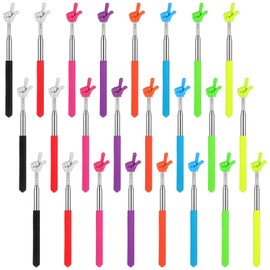 24 Pcs Telescopic Teachers Pointer, Extendable Hand Pointer Stick, Mini Classroom Finger Stick for Elementary School Kindergarten and Teacher Supplies Interactive Learning 8 Colors