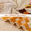 Menghomeus Happy Thanksgiving Quilt Set Queen Fall Harvest Bedspread Patchwork