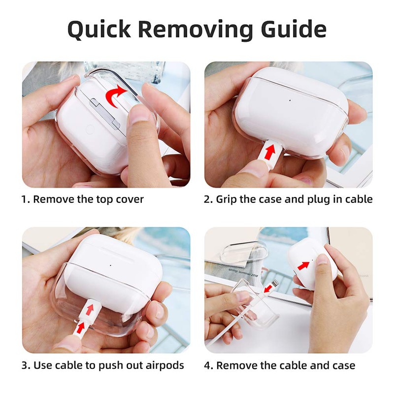 AKABEILA protective case compatible with Airpods [front LED visible and