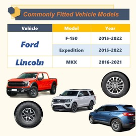 Kadrick 24Pcs M14x1.5 Lug Nuts Replacement for Ford Expedition/F-150 2015-2024, One-Piece Solid Chrome OEM Factory Style Large Acorn Seat Wheel Nuts for Lincoln 2016-2021 MKX.