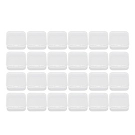 24pcs Mini Clear Jewelry Box Transparent Portable Small Plastic Storage Container with Lid for Beads Earrings