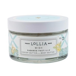 LOLLIA Wish Body Butter, 5.5 oz. - Sugared Pastille Fragrance - Shea Butter & Cocoa Butter, Body Lotion for Women, Hydrating & Smooth Body Moisturizer