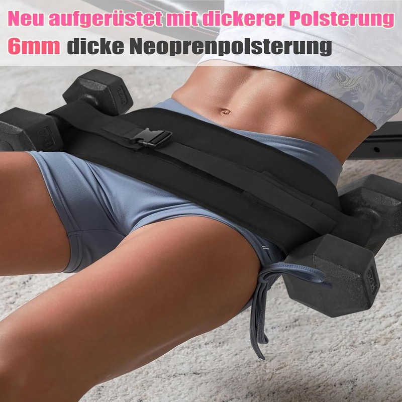 Hip Thrust Dumbbell Holder Belt, Wide Padded Support Belt for