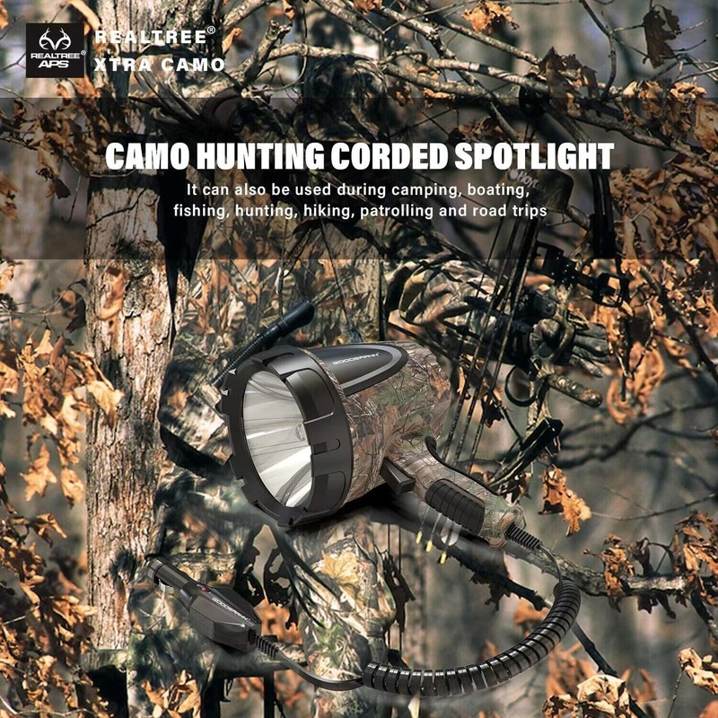 GOODSMANN Spotlight Camo Hunting Spot Lights 12 Volt Marine Spotlight