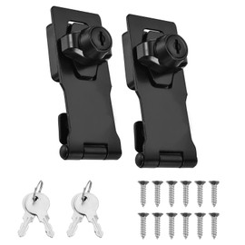 Lhdfyqt Pack of 2 Security Hasp Lock, Lockable Security Hasp Door Lock, Device Cabinet Lock, Safety Hasp with Lock, for Door Cabinet Boxes Furniture