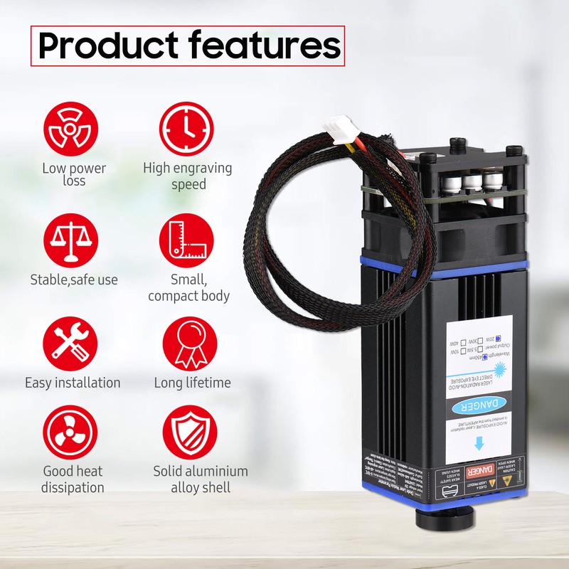 450nm 20W Laser Module Adjustable Focal Length Laser Engraving Head