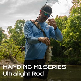 HANDING M1 Ultra Light Spinning Rod 7' Trout Rod Freshwater with Fast Action 30T+24T Carbon Fiber SEAGUIDE RA Guide Rings for Trout Crappie Bluegill Yellow Perch Rock Bass Sunfish
