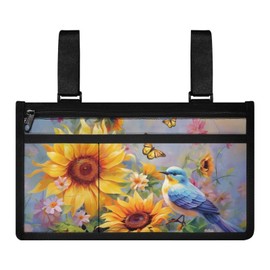 YUVAMAGIMO Hummingbird Wheelchair Bag Fancy Wheelchair Accessories Large Capacity Mesh Bag Design Side Pocket for Manual Wheelchair Suitable for Most Power Chairs