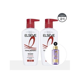 L'Oréal Paris Total Repair 5 Repairing Shampoo 400ml 2 x [Giveaway] Shampoo Mini 100ml (Random) / 로레알파리 토탈리페어5 리페어링 샴푸 400ml 2개 [증정]샴푸 미니 100ml(랜덤)