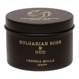 Cereria Molla Travel Tin Candle, Soy Wax, Cotton Wick, 3.1 oz (Bulgarian Rose & Oud)