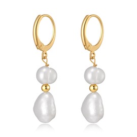 Ritach Pearl Earrings for Women 14K Gold/Sterling Silver Pearl Drop Earrings Handpicked Pearl Dangle Earrings for Wedding Jewelry