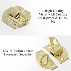 Waziaqoc 4Pcs Antique Toggle Hasp Latch, Small Iron Duckbilled Latch Retro Style Decorative Hasp Latch Hardware for Wooden Box Cabinet Chest Jewelry Box, Gold