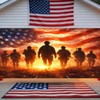 Patriotic Garage Door Cover Banner 6x13ft Polyester