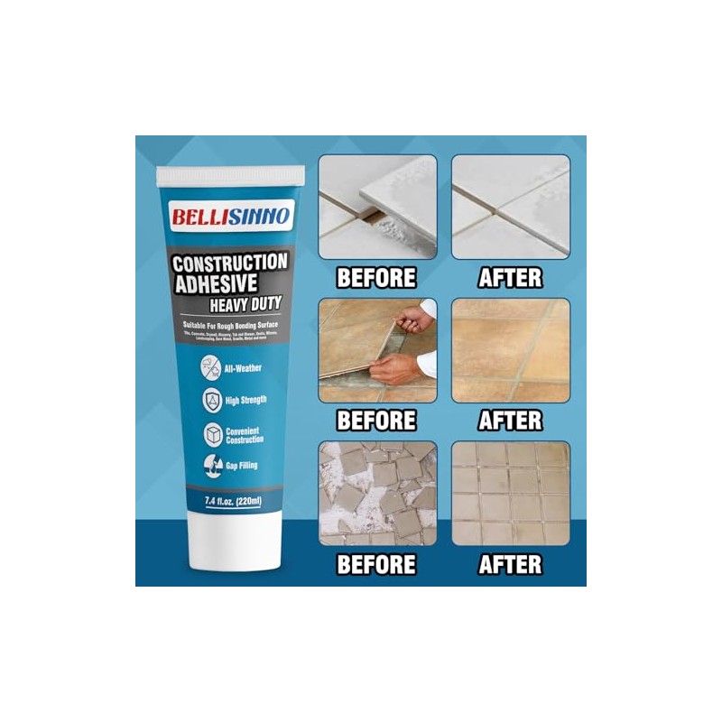 Construction Adhesive Heavy Duty, Cement Glue for Concrete, Floor, Wall,