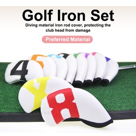 Golf Club Iron Head Cover, Colored Iron Head Cover, Multiple Colors, 10 Piece Set of Iron Head Cover.