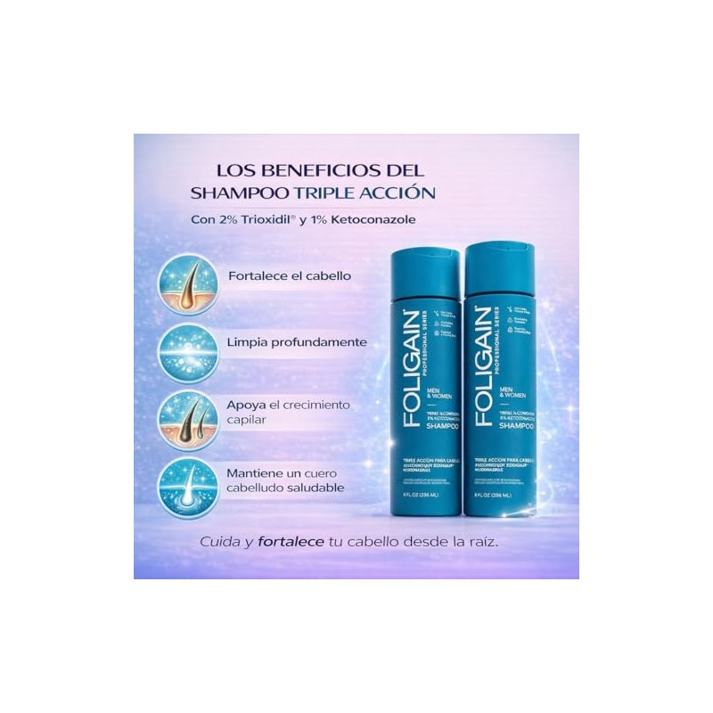 FOLIGAIN pack 2 Shampoo Advance con biotina 236ml CU