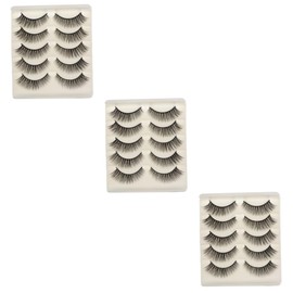 Baluue 3sets Magnetic False Eyelashes Long and Thick Natural Look for Women Girls 5pairs*3