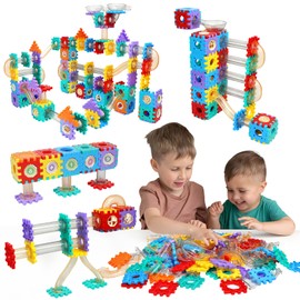 AOSITE 234PCS Marble Run Track Building Blocks Toy Set – STEM Educational Race Track Construction Kit for Kids Ages 3-12, Creative Building Blocks with Marbles for Parent-Child Fun & Learning