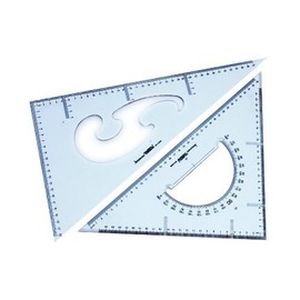 HAND 2045 Large Set of Multi-Purpose Triangles, Set of Two 40&42cm- Drawing, Graphic