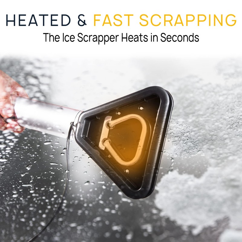 VaygWay Electric Heated Car Window Snow Ice Scraper with Light
