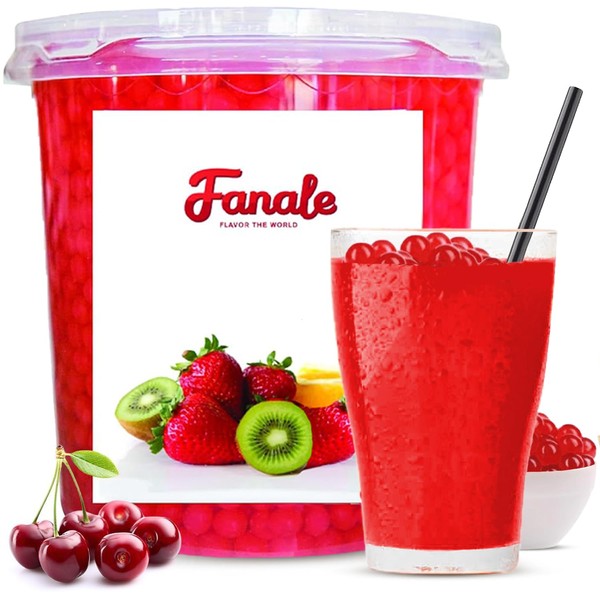 Fanale Cherry Popping Boba Pearls, Vegan, Non GMO, Gluten Free,