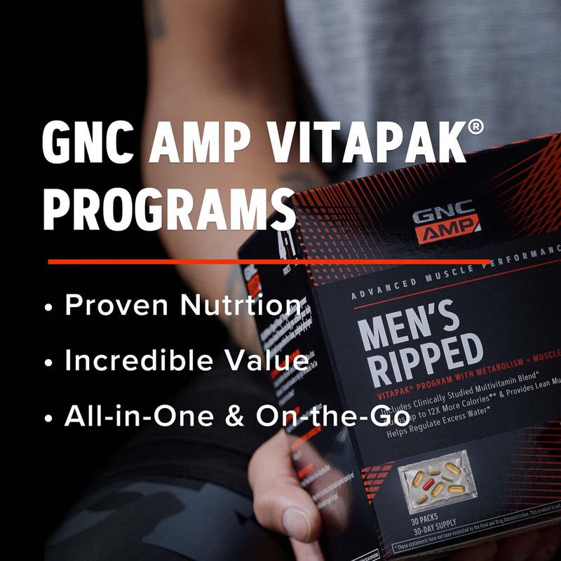 GNC AMP Men’s Ripped Vitapak Program, 4 in 1 Product
