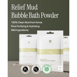 BRMUD Relief Mud Bubble Bath Powder | Hypoallergenic Mud Powder Bubble Bath w/ 98% Nature-Derived Ingredients | Moisturizing & Foaming Bubble Bath Oil Control for All Skin Types (Pack of 1, 1.76 oz)