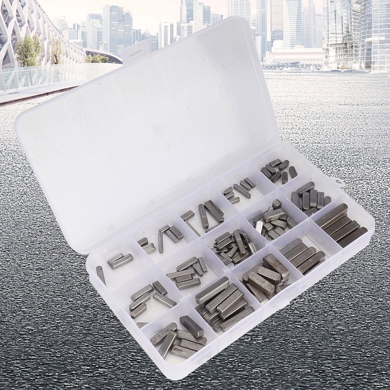 Round End Feather Key Parallel Drive Shaft Key Set, 140pcs