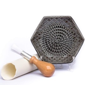 The Grate Plate Ceramic Grater (Includes peeler and brush) - Charcoal