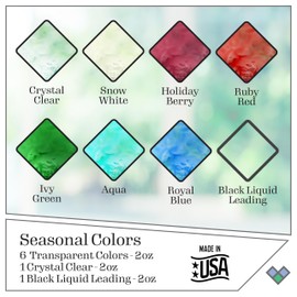 Gallery Glass Holiday Stained Glass Paint Kit, 8 Piece Set Perfect for DIY Arts and Crafts Projects, PROMOGGHLY24