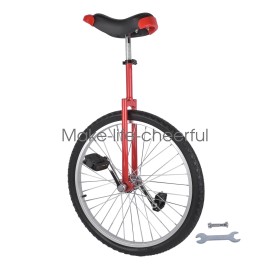 OE QUALITY 24 Inch Steel Rim Unicycle Electric Skidproof Cycling Sports Exercise Tool Red