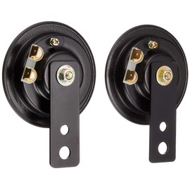 [Made by HELLA/Heller in Germany] Motorcycle Black Twin Tone Horn [Motorcycle Twin Tone Horn] Color: Black; Contents: Treble + Bass, 2p Set, Vehicle Inspection Compatible; *HELLA/Heller is a trusted
