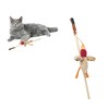 SPOT Skinneeez Stuffing-Free Forest Friends Cat Teaser Wand Toy with