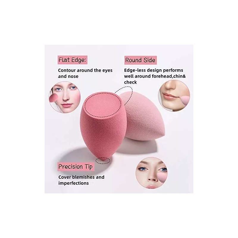 BS-Mall Esponjas Para Aplicar Maquillaje Suaves Color Rosa 7 Pzas