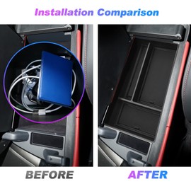 SXCY for 2022 2023 2024 2025 Lexus NX Center Console Organizer Tray for 2022 2023 2024 2025 Lexus NX Console Tray 2023 2024 NX Center Console Organizer NX Armrest Storage Insert Box Anti-Dust (Black)