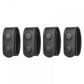 DONGKER 4Pcs Belt Keepers, PU Leather Duty Belt Keeper With Double Snaps Fit 2-2¼ Inch Tactical Belt for Outdoor Sports Belt Fixing
