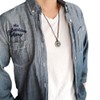 S.W.P Stone Men's Necklace Ring Natural Stone Leather, Gemstone