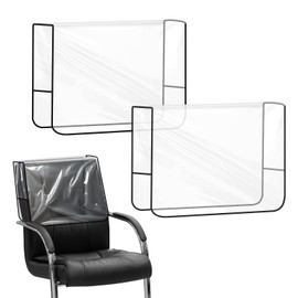 Salon Chair Cover, 2 Pcs Black Side Clear Shampoo Chair Protectors Reusable Plastic Chairs Covers for Fits Most Standard to Avert Harm Spa Salon Chairs