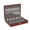 Mahogany Wood Silverware Storage Box,Silverware Case Flatware Chest with Felt