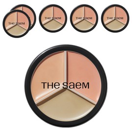 The Saem Cover Perfection Triple Pot Concealer 13.5g, 6 pieces, 01 Correct Beige / 더샘 커버 퍼펙션 트리플 팟 컨실러 13.5g, 6개, 01 코렉트 베이지