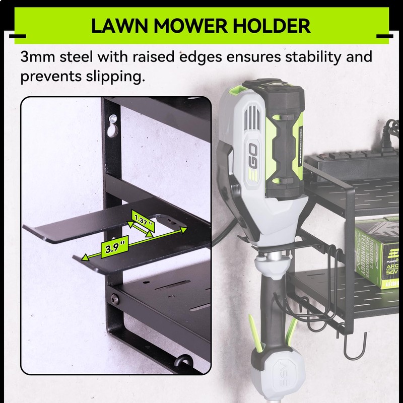 KAFAHOM Leaf Blower and Weed Eater Rack with Charging Station,