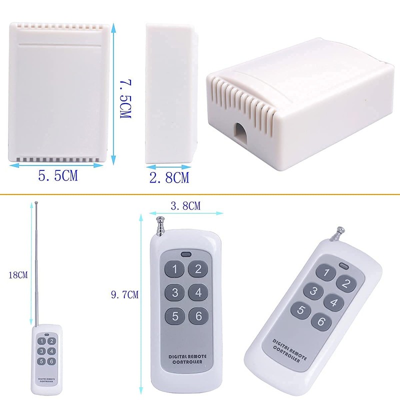 DC 12V 6 Channel Wireless Remote Control Switch 433MHz Transmitter