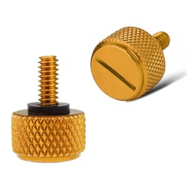 1/4''-20 Thread Motorcycle Aluminum Alloy Rear Seat Bolt Mount Screw for Harley Davidson Touring Sportster Street Glide Softail Dyna 1996-2021 2pcs (Gold)