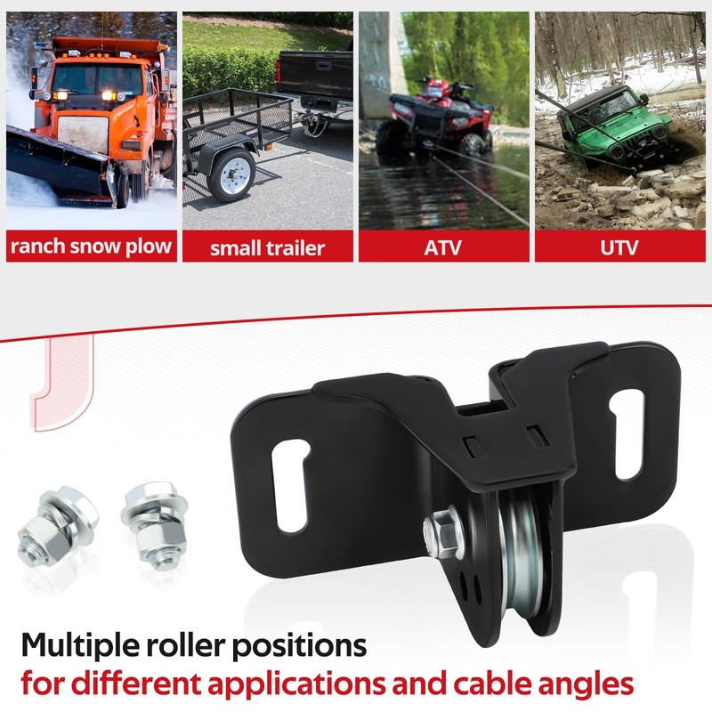 JAVIK Fairlead Plow Pulley Cable Winch Plow Mount for Standard