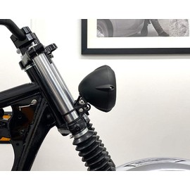 Alchemy Parts 5.5 Inch Front Headlight for Retro Individual Project, Matte Black with Yellow Lens