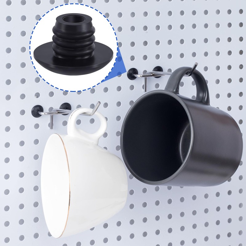 Isslly 30PCS Pegboard Hook Locks, Black Peg Hook Stoppers Clips,